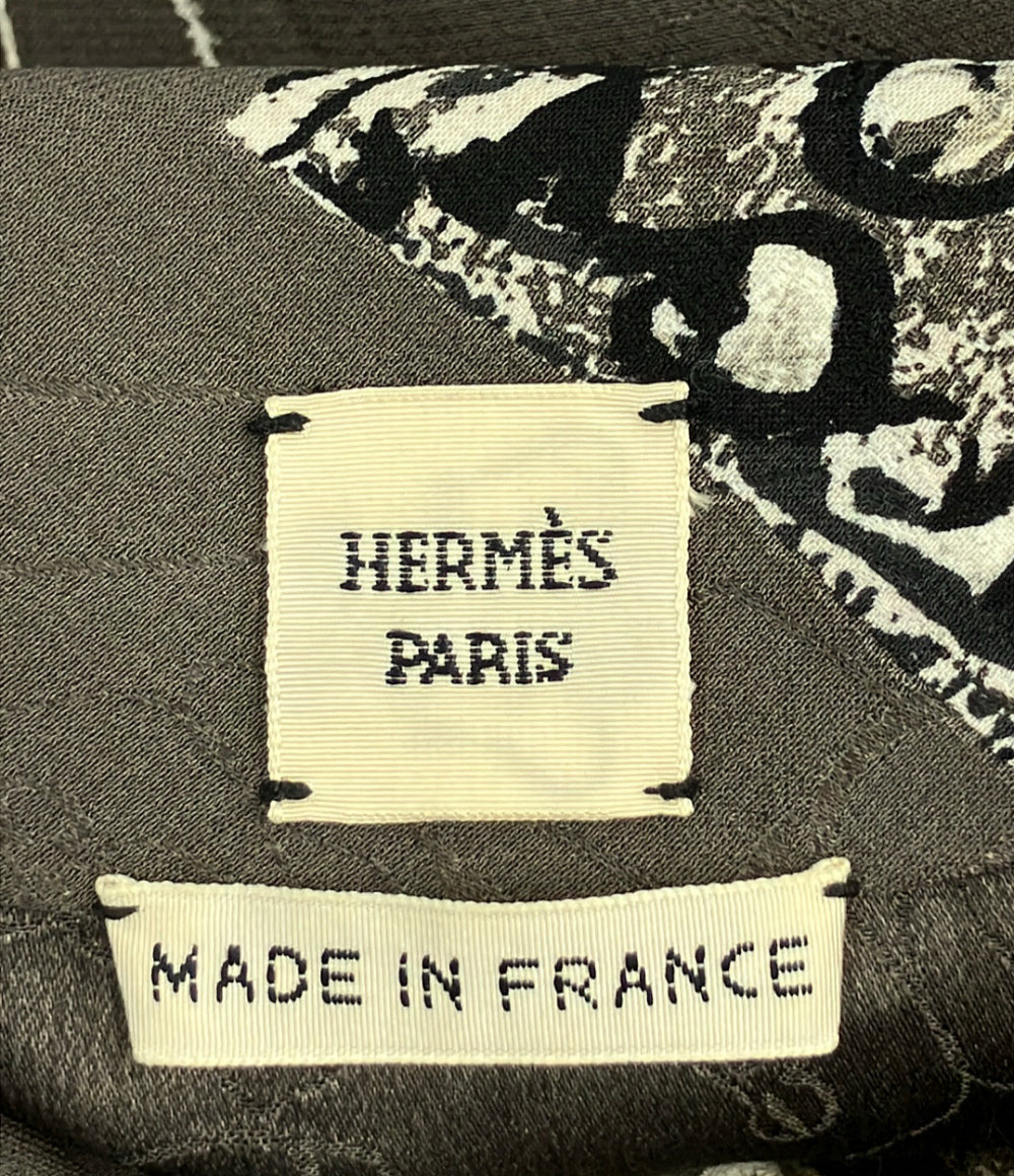 HERMES ツイルレーヌ長袖ブラウス シルク100% SH303 レディース SIZE 38 (M) エルメス