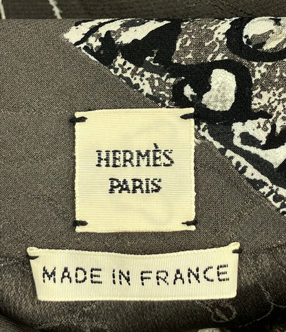 HERMES ツイルレーヌ長袖ブラウス シルク100% SH303 レディース SIZE 38 (M) エルメス