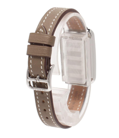 HERMES 腕時計 シルバー金具 B刻印 ナンタケット クオーツ ホワイト NA2.110 レディース エルメス