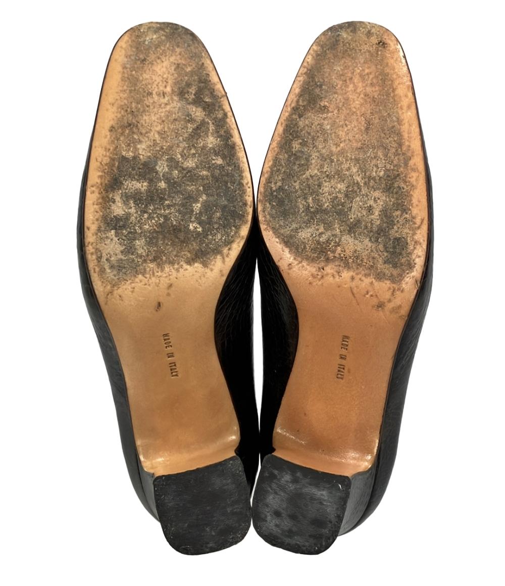 サルヴァトーレフェラガモ スクエアトゥパンプス チャンキーヒール レディース SIZE 4 1/2 (XS) Salvatore Ferragamo