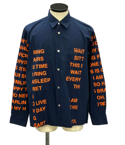 eYe JUNYA WATANABE MAN 長袖シャツ 02SS ﾎﾟｴﾑ期 message shirt WE-B071 メンズ SIZE M アイ ジュンヤ ワタナベ マン