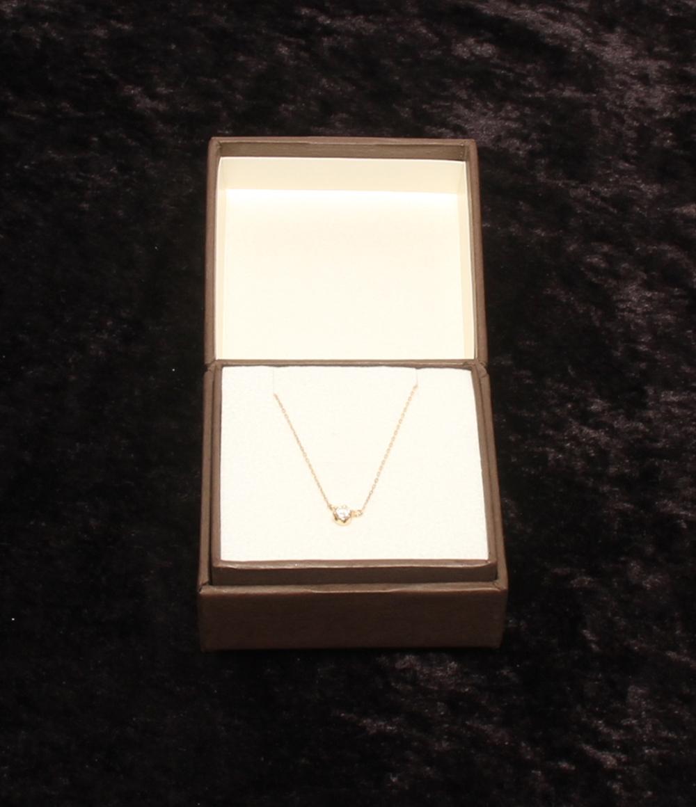 美品 ミルフローラ ネックレス K10 ダイヤ 0.15ct レディース Milluflora