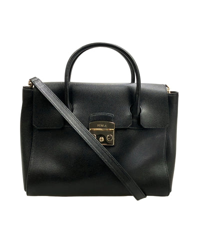 美品 Furla ハンドバッグ ショルダーバッグ 2WAY 斜め掛け メトロポリス レディース フルラ