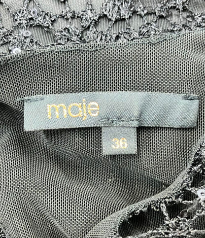 美品 マジェ スパンコールレースパンツワンピース レディース SIZE 36 Maje