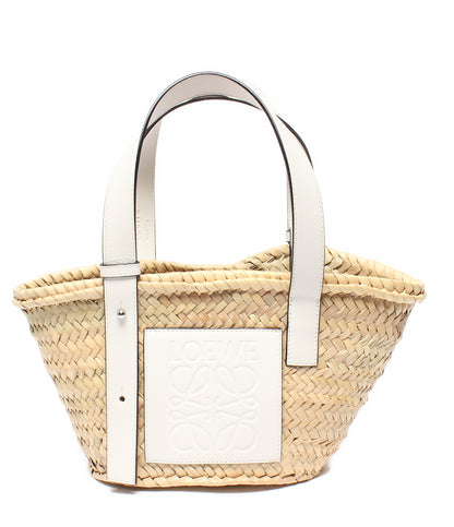 美品 LOEWE カゴバッグ ハンドバッグ ラフィア バスケットバッグ スモール レディース ロエベ