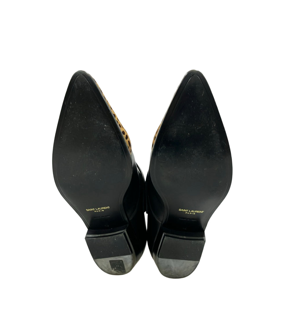 SAINT LAURENT PARIS ショートブーツ レオパード メンズ SIZE 42 (27cm) サンローランパリ