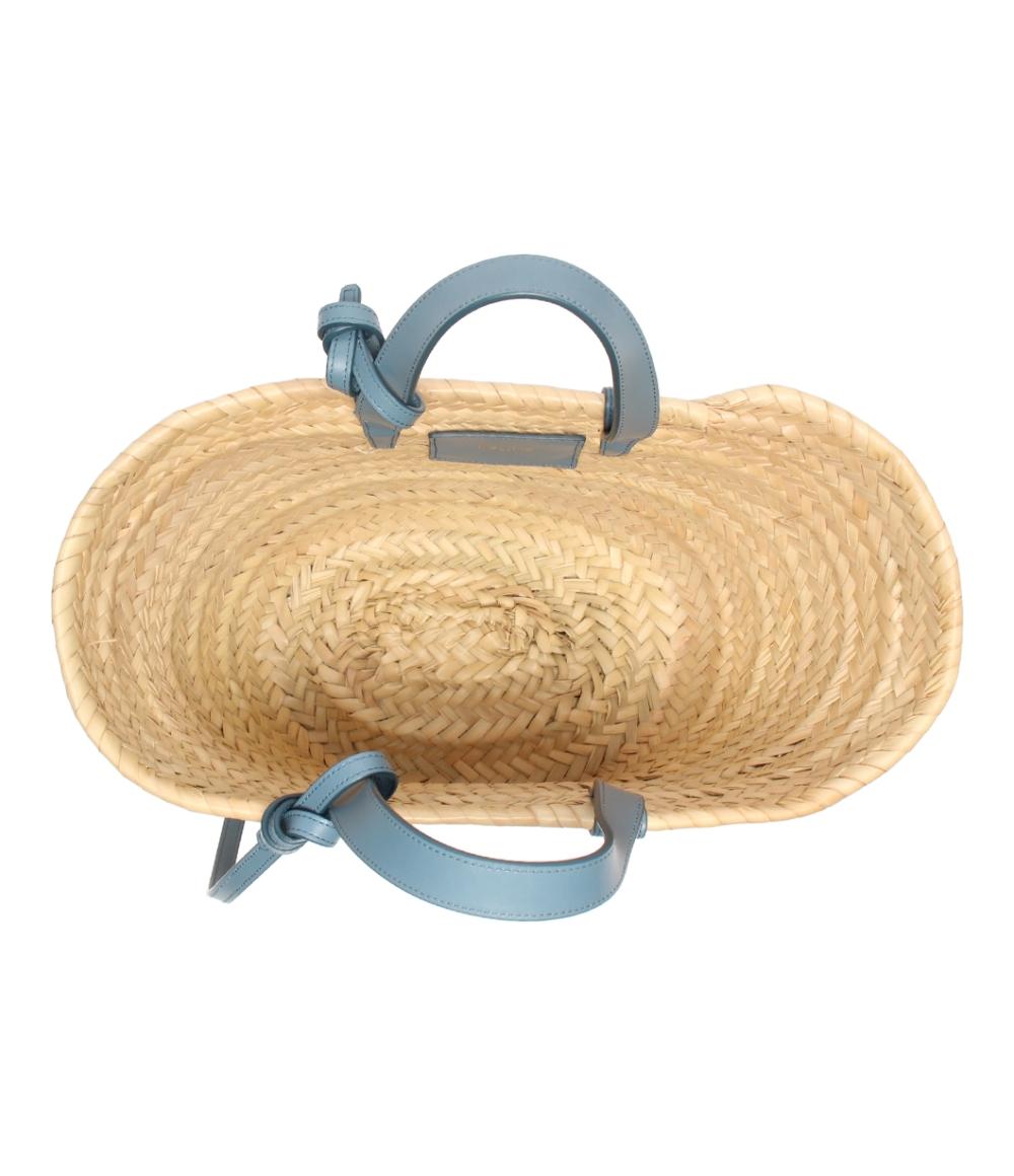 美品 セリーヌ 2way かごバッグ トートバッグ ショルダーバッグ 肩掛け ラフィア カーフスキン クラシック パニエ ティーン トリオンフ レディース