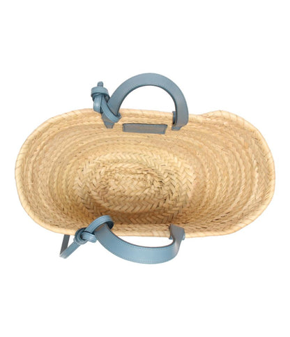 美品 セリーヌ 2way かごバッグ トートバッグ ショルダーバッグ 肩掛け ラフィア カーフスキン クラシック パニエ ティーン トリオンフ レディース