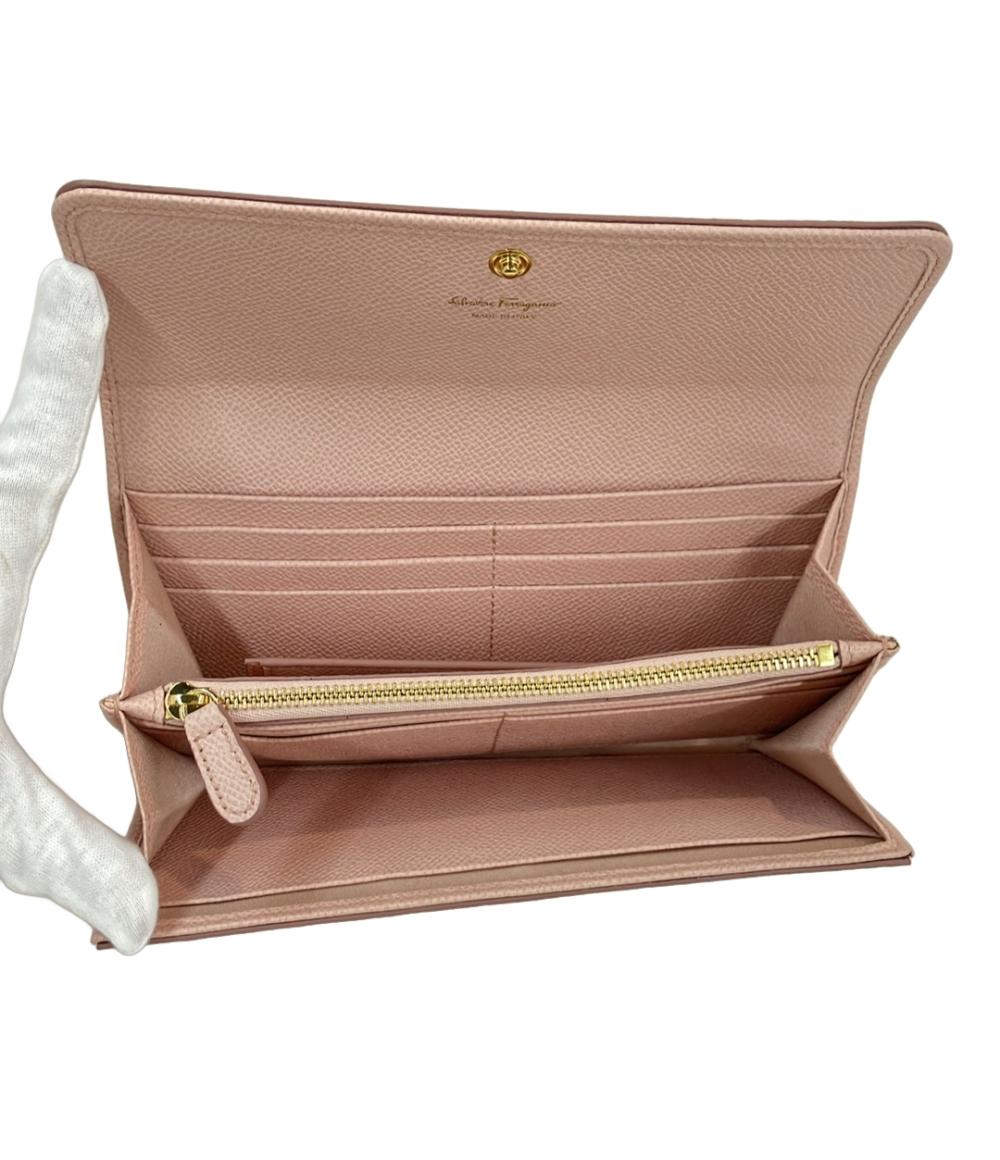 美品 サルヴァトーレフェラガモ 二つ折り長財布 カードケース付き ヴァラ レディース Salvatore Ferragamo