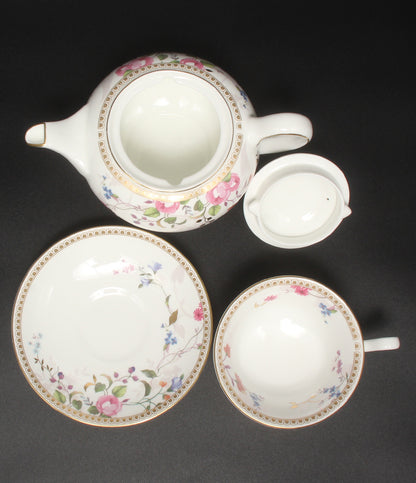 美品 WEDGWOOD ティーポット カップ＆ソーサー 2点セット ローズ ゴールド ウエッジウッド