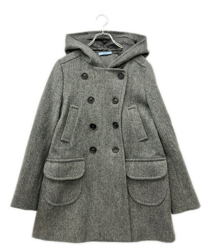 PRADA ウール フーデッド ピーコート 88747 レディース SIZE 42 プラダ