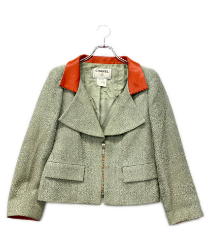 訳あり CHANEL ツイード ジップアップ ジャケット P17511V09914 レディース SIZE 40 (M) シャネル