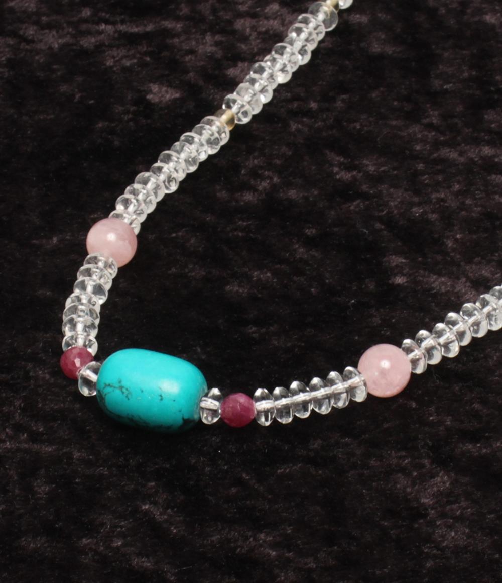 ネックレス SV925 ターコイズ ルビー 水晶 レディース