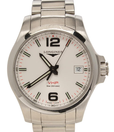 ロンジン 腕時計 パーペチュアルカレンダー コンクエスト クオーツ ホワイト L37164766 メンズ LONGINES