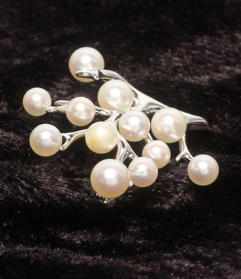 MIKIMOTO ブローチSV  パール 幸福の木 Kofuku no ki レディース ミキモト