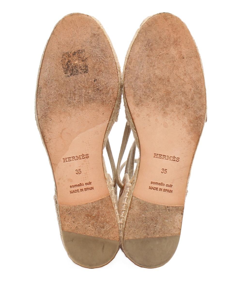 エルメス レースアップサンダル エスパドリーユ フラットシューズ e59278i レディース SIZE 35 (S) HERMES