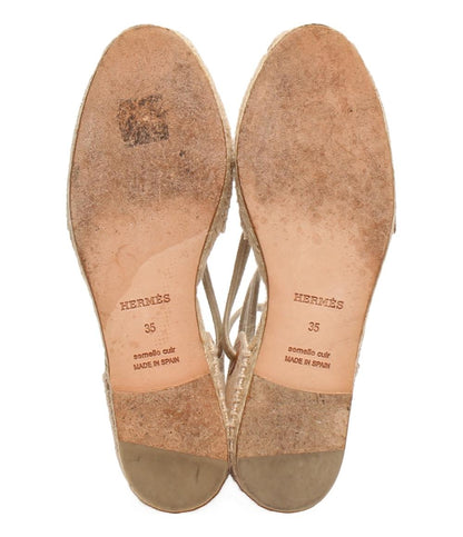 エルメス レースアップサンダル エスパドリーユ フラットシューズ e59278i レディース SIZE 35 (S) HERMES