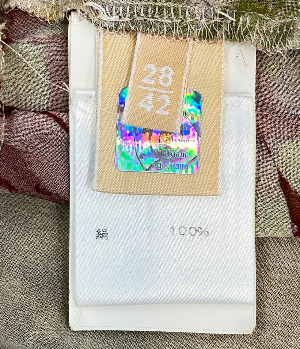 galliano シルクワンピース ニュースペーパー柄 レディース SIZE 28/42 (M) ガリアーノ