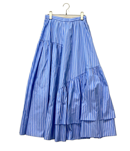 美品 GRACE CONTINENTAL フレアスカート ストライプ ギャザー25SS タグ付き 03251 21327-00 レディース SIZE 38 (M) グレースコンチネンタル