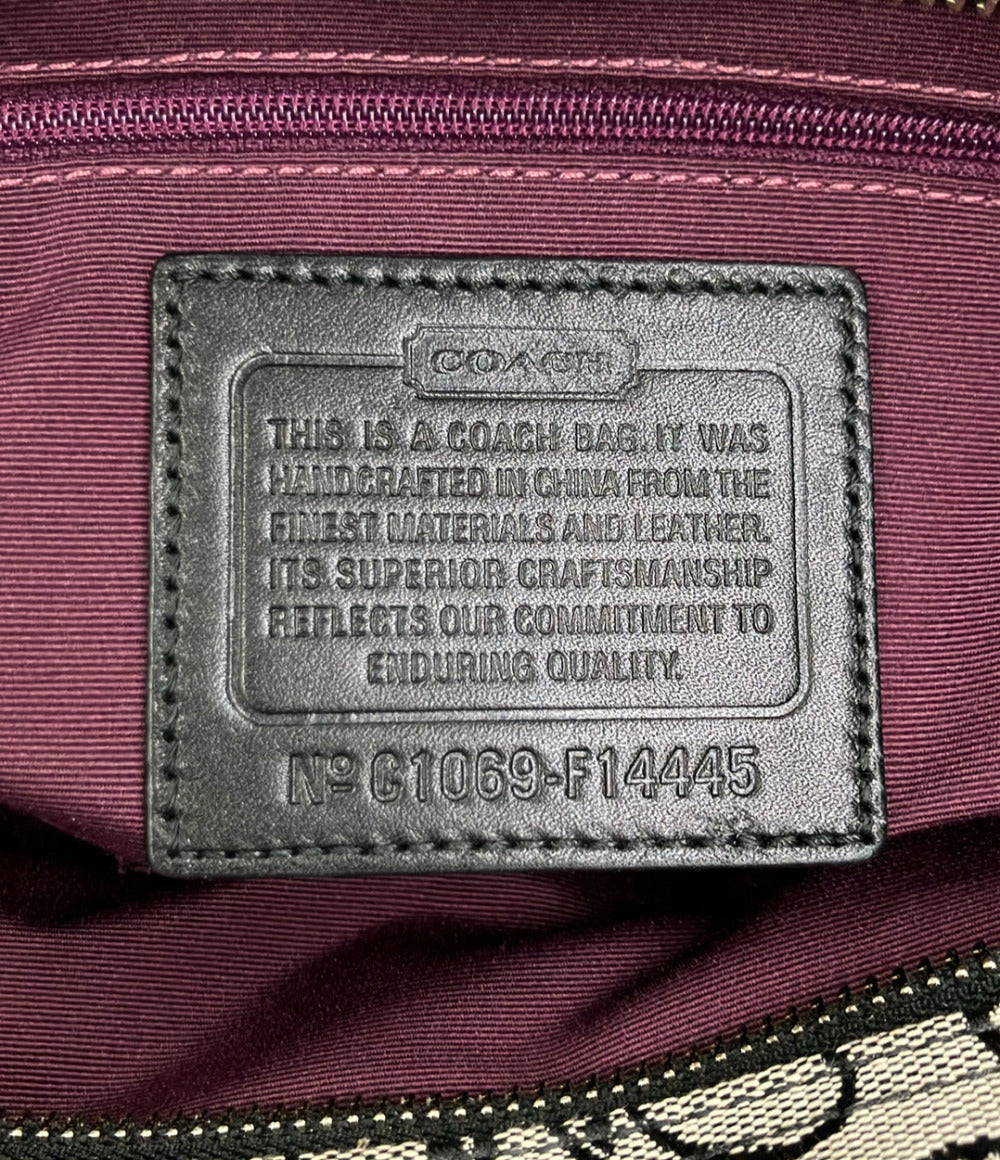 美品 COACH トートバッグ ハンドバッグ ホース＆キャリッジ レザー キャンバス F14445 レディース コーチ