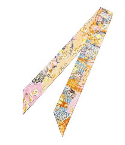 美品 HERMES スカーフ シルク100% ツイリー CITY OF LIGHT レディース エルメス