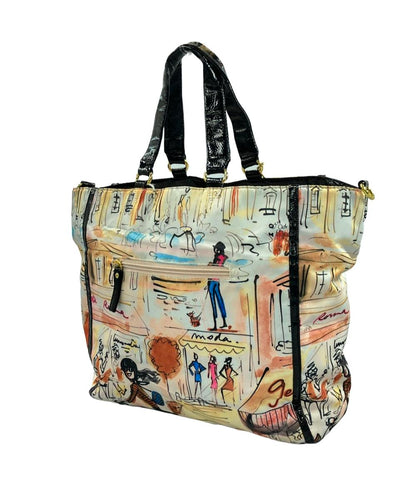 アイザック 2way ナイロンプリントトートバッグ ショルダーバッグ 斜め掛け レディース izak