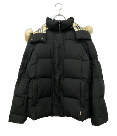 BURBERRY LONDON ダウンジャケット 裏地ノバチェック フォックスファー  ジップ スナップボタン FC066-656-09 レディース SIZE 38 (M)