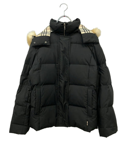 BURBERRY LONDON ダウンジャケット 裏地ノバチェック フォックスファー  ジップ スナップボタン FC066-656-09 レディース SIZE 38 (M)