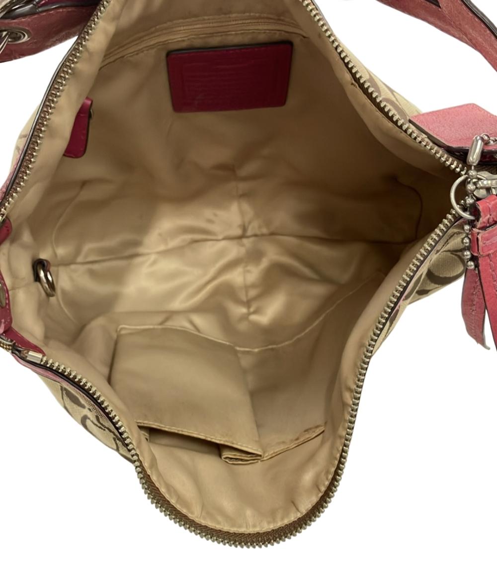 COACH ショルダーバッグ 肩掛け キャンバス レザー シグネチャー 11858