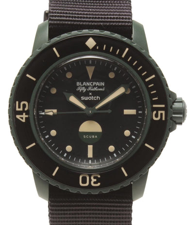 ブランパン スウォッチ 腕時計 GREEN ABYSS BIOCERAMIC SCUBA FIFTY FATHOMS 自動巻き ブラック SO35G100 レディース Blancpain Swatch
