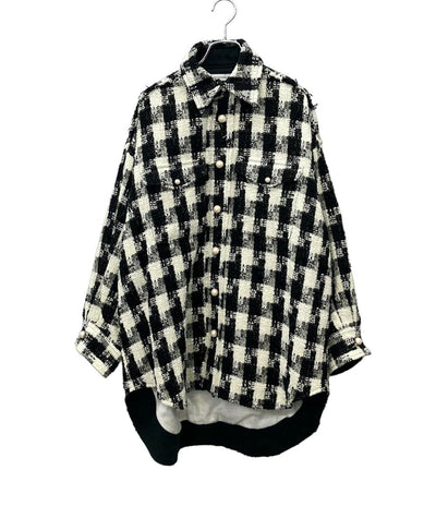 MADISON BLUE ジャケット 長袖 ビッグシルエット チェック柄 ツイード生地 パールボタン BIG CPO CHECK TWEED MB221-1012 レディース SIZE 00 (XS)