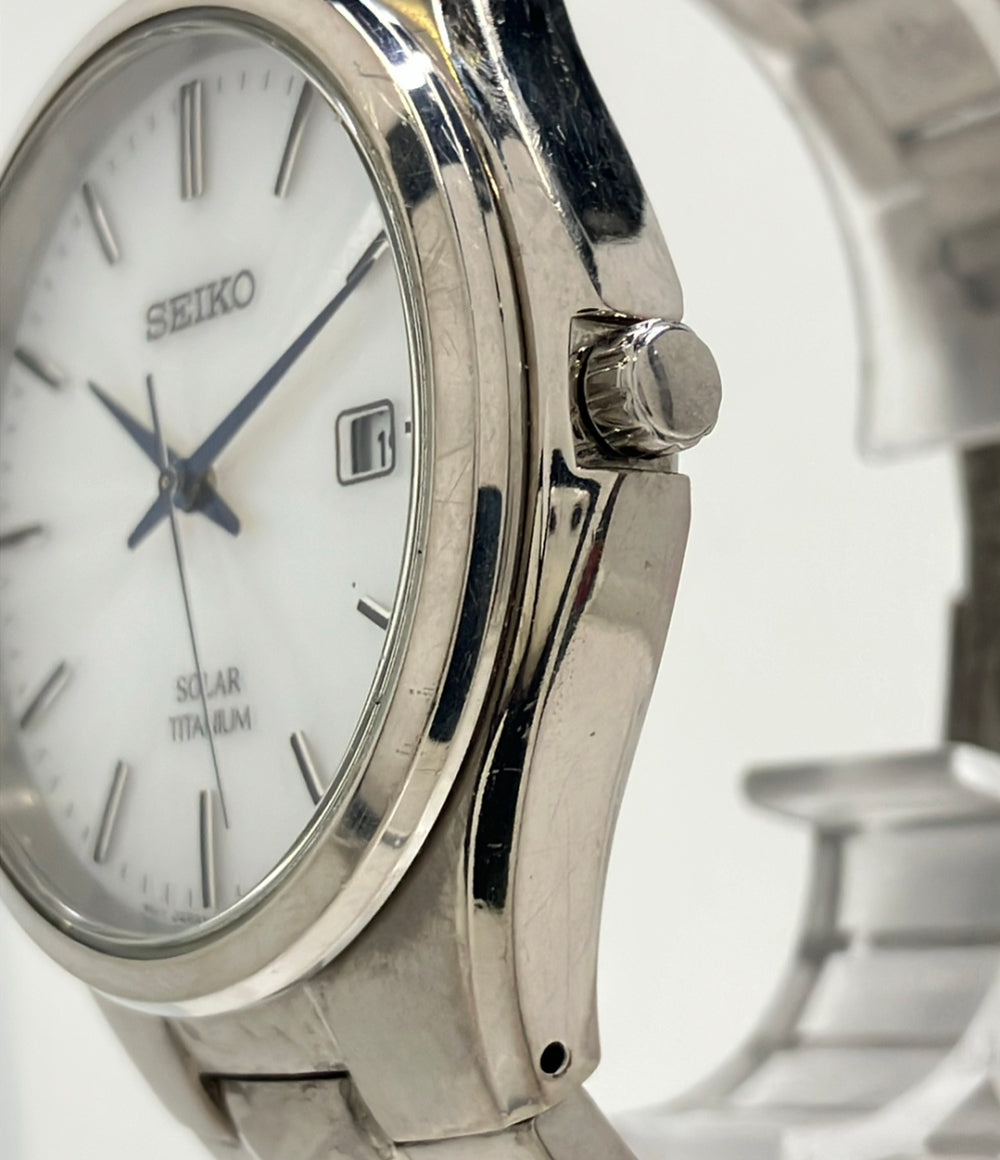 SEIKO 腕時計 ソーラー ホワイト V157-0BB0 メンズ セイコー