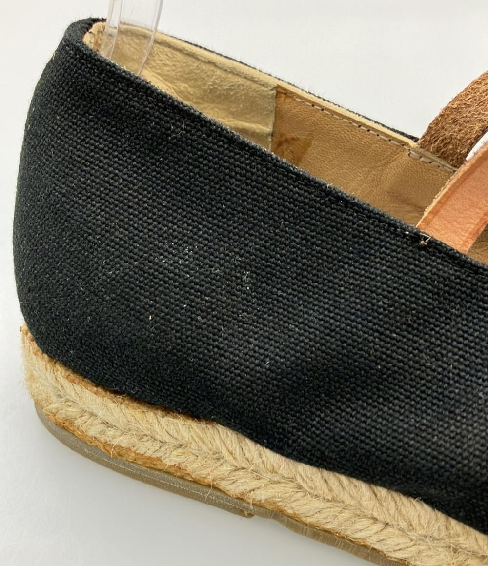 28日迄✨HERMES エルメス エスパドリーユ フラットシューズ 23cm相当 HERMES フラットシューズ アンクルストラップ エスパドリーユ