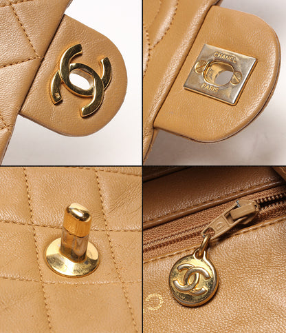 CHANEL チェーンショルダーバッグ 斜め掛け ゴールド金具 ラムスキン 1番台 マトラッセ レディース シャネル