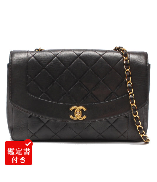 CHANEL チェーンショルダーバッグ 肩掛け ゴールド金具 マトラッセ ダイアナ25 シングルチェーン シングルフラップ 4番台 A01165 レディース シャネル