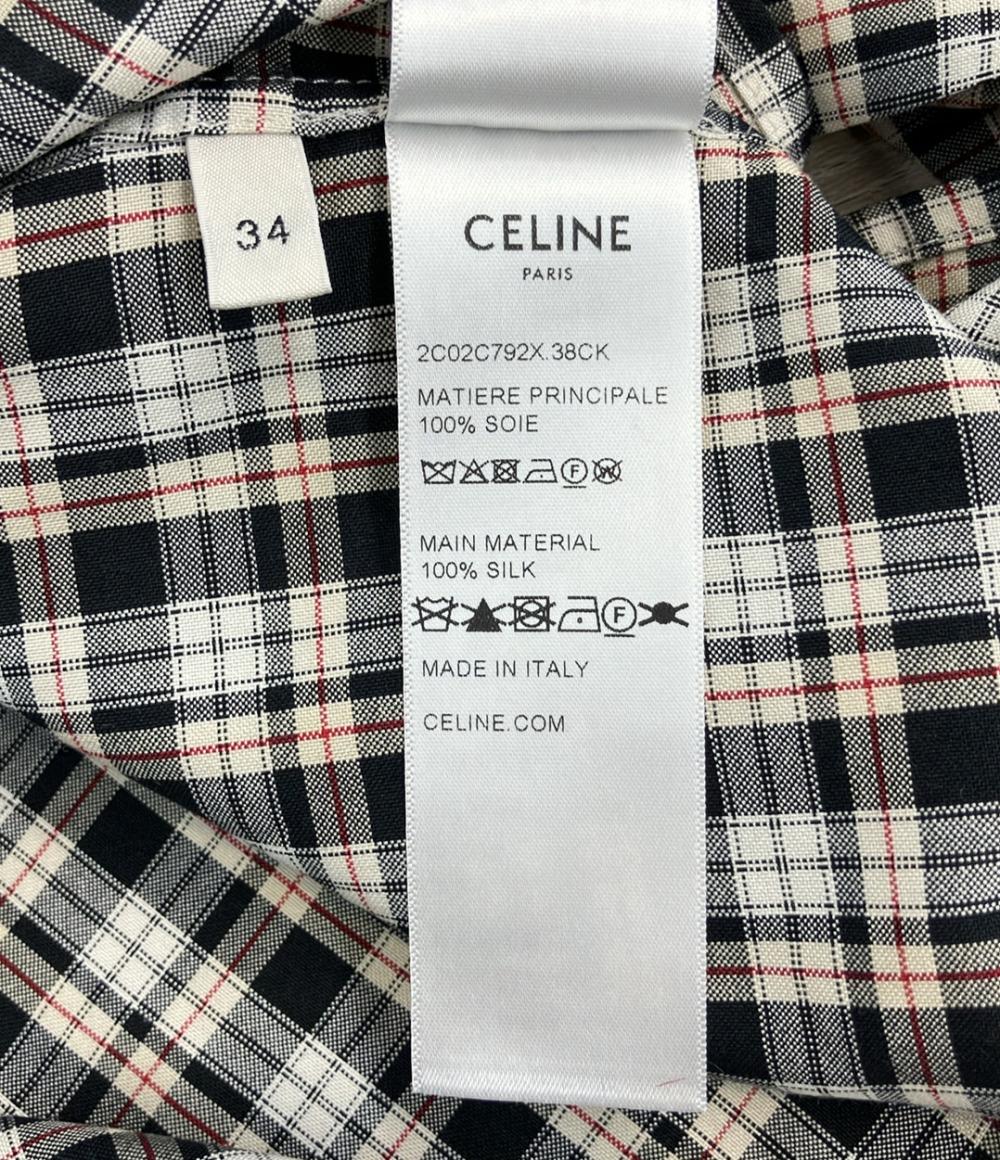 CELINE セリーヌ チェックシャツ 長袖 メンズ 42 L〜XL 春夏 CELINE