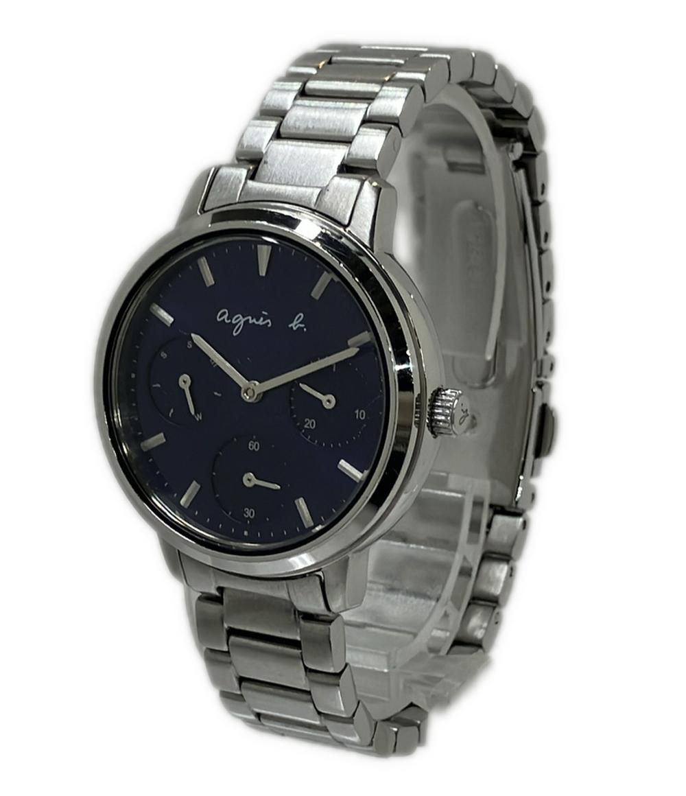 agnes b. 腕時計 クオーツ ネイビー VD75-KGZ0 メンズ アニエスベー