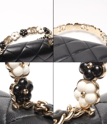 CHANEL チェーンウォレット ショルダーバッグ 斜め掛け ゴールド金具 マトラッセ シングルフラップ ラムスキン レディース シャネル