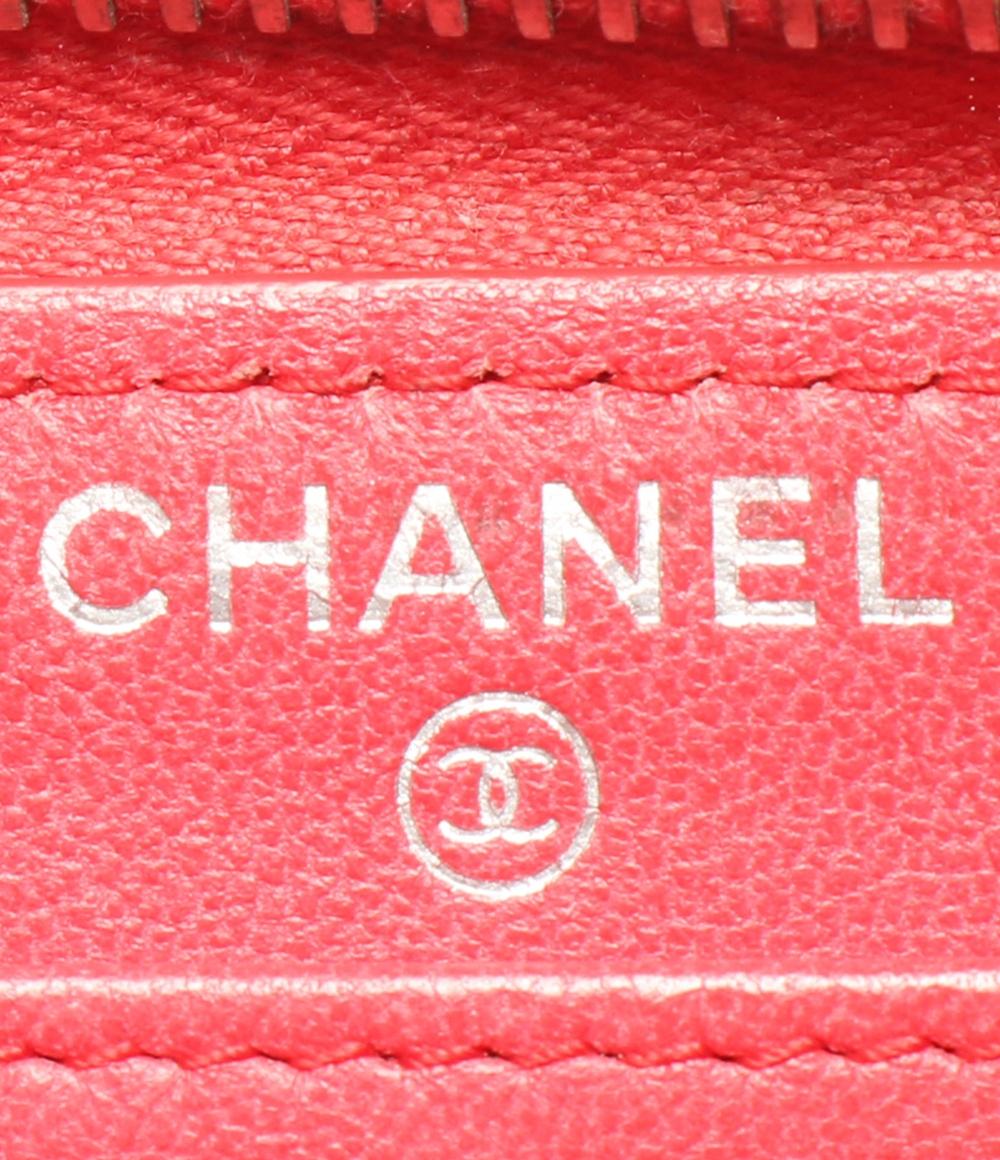 シャネル ラウンドファスナー長財布 シルバー金具 ココボーイ レディース CHANEL