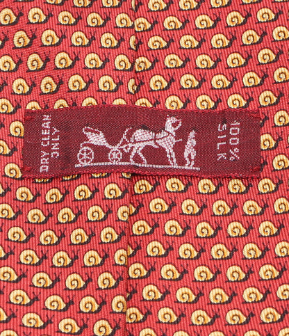 HERMES ネクタイ シルク100％ エスカルゴ柄 メンズ エルメス