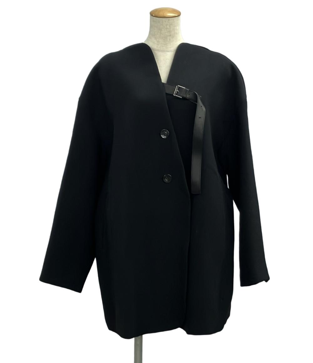 アキラナカ ノーカラージャケットSesilia front belt jacket AP2410-BK レディース SIZE 1 (S) AKIRANAKA