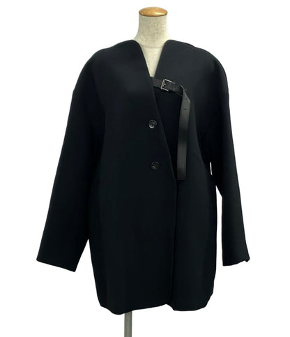 アキラナカ ノーカラージャケットSesilia front belt jacket AP2410-BK レディース SIZE 1 (S) AKIRANAKA