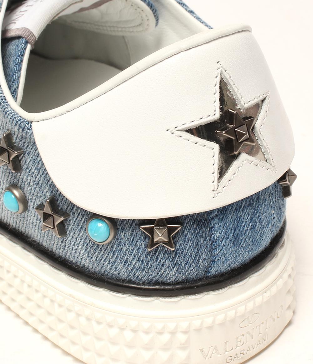 ヴァレンティノ ローカットスニーカー デニム スタッズ レディース SIZE 36 (M) VALENTINO