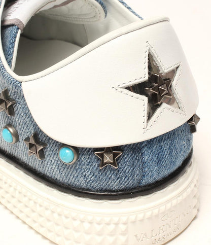 ヴァレンティノ ローカットスニーカー デニム スタッズ レディース SIZE 36 (M) VALENTINO