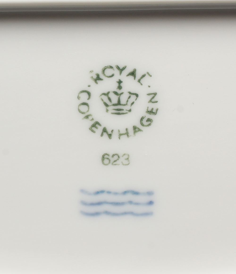 美品 Royal Copenhagen オーバルディッシュ 皿 23cm ホワイトパルメッテ ロイヤルコペンハーゲン