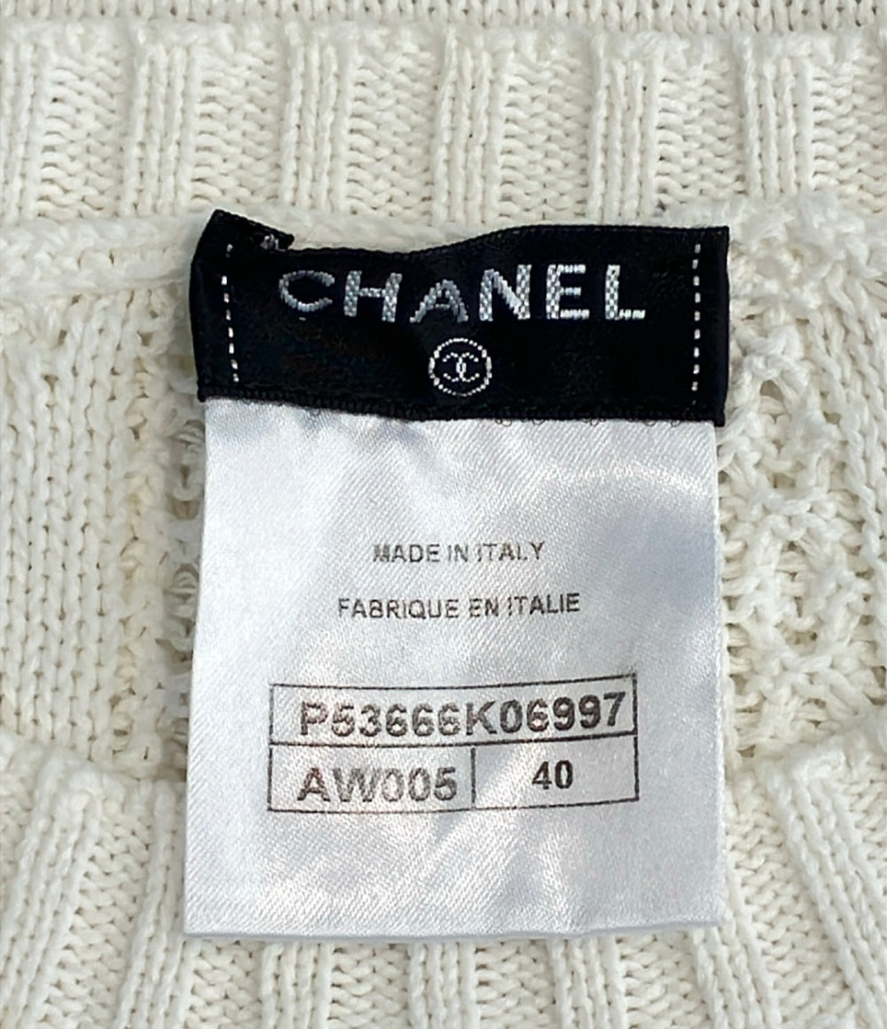 CHANEL 長袖 ココマークボタン コットンニット P53666K06997 レディース SIZE 40 (S) シャネル