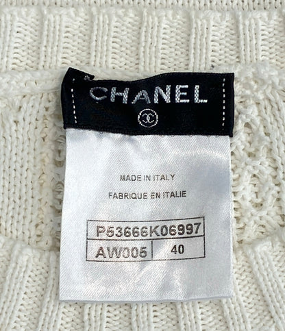 CHANEL 長袖 ココマークボタン コットンニット P53666K06997 レディース SIZE 40 (S) シャネル
