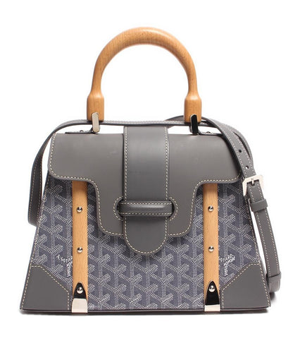 ゴヤール レザー ハンドバッグ ショルダーバッグ シルバー金具 サイゴンPM ゴヤールディンキャンバス & クラムシーカウハイド SAIGOBPMLTY51CL51P