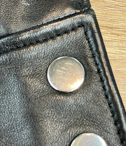 BOSS レザージャケット ノーカラー レディース SIZE DE34 (S) ボス