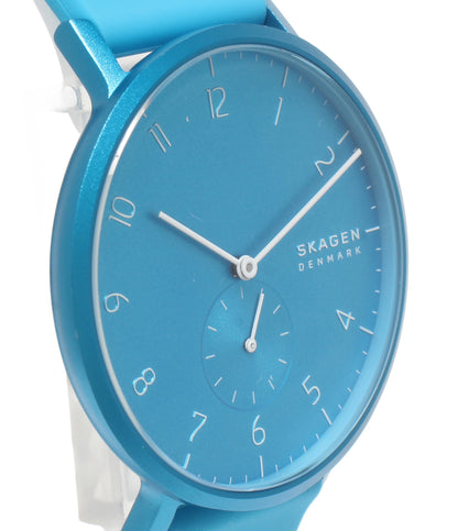 美品 SKAGEN 腕時計 アーレンカラーネオン クオーツ ブルー SKW6555 レディース メンズ スカーゲン